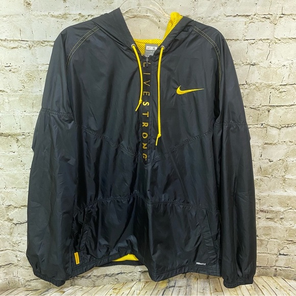 Nike Fit Dry Live Strong 1/2 Zipper Front Windbreaker Anorak Jacket - Picture 1 of 7